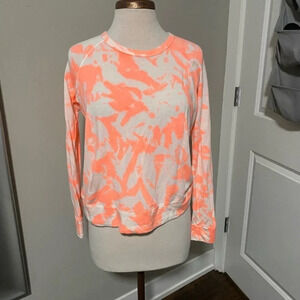 Sundry tie dye long sleeve knit top orange white 0 new
